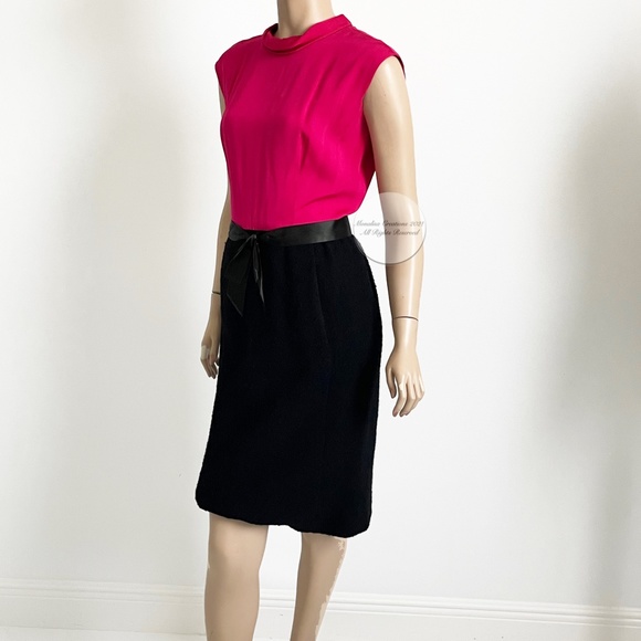 Vintage Adele Simpson Dress Suit Boucle/Silk 50s - Picture 12 of 15